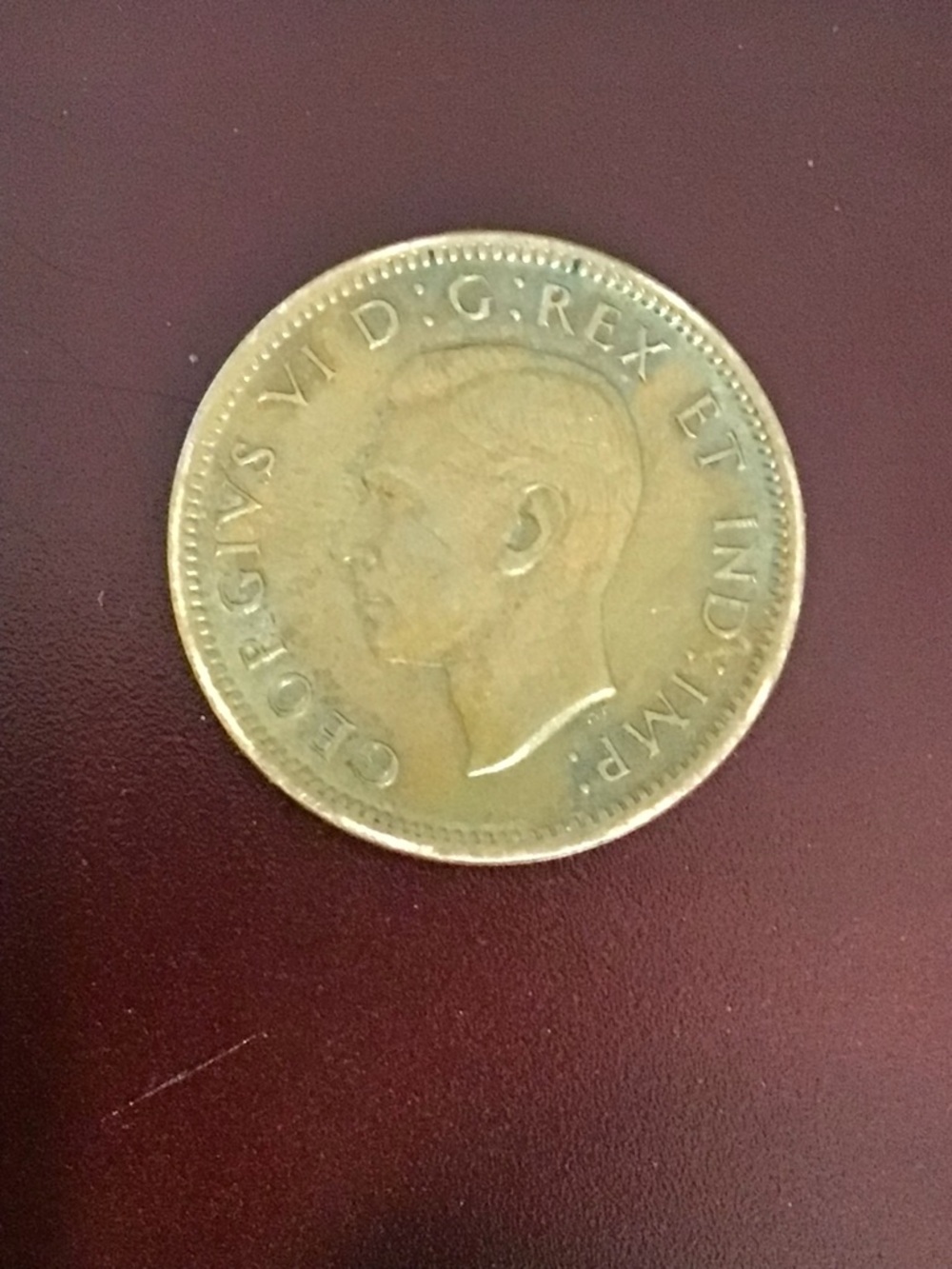 1940 Vintage Brass-Colored Coin - Brown